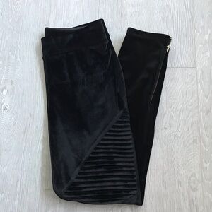 Bebe Moto Velvet Leggings